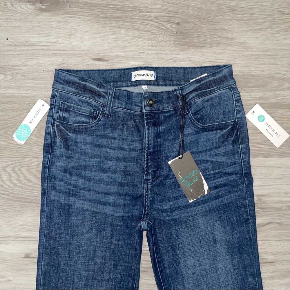 Studio Blue Stormy High Rise Ultra Flare Jean 29 Retro Chic Bohemian Coquette - Picture 2 of 10
